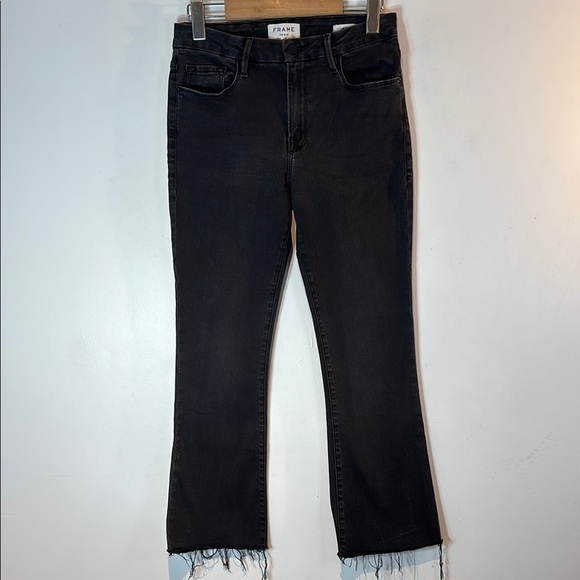 Frame Denim faded Black le crop mini boot jeans size 28 - Picture 5 of 12